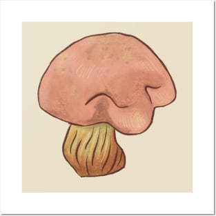 Short Peachy Mushroom Posters and Art